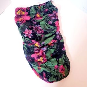 Hot Gal Tropical Ruched Tube Top